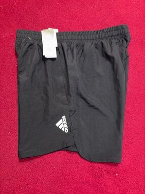 adidas Black Men's Athletic Training Shorts with Logo
